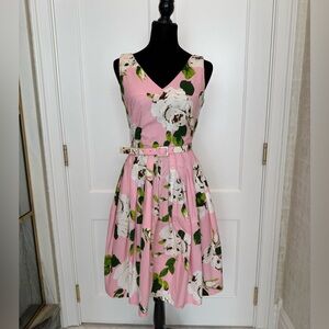 Samantha Sung Pink Floral Midi Dress